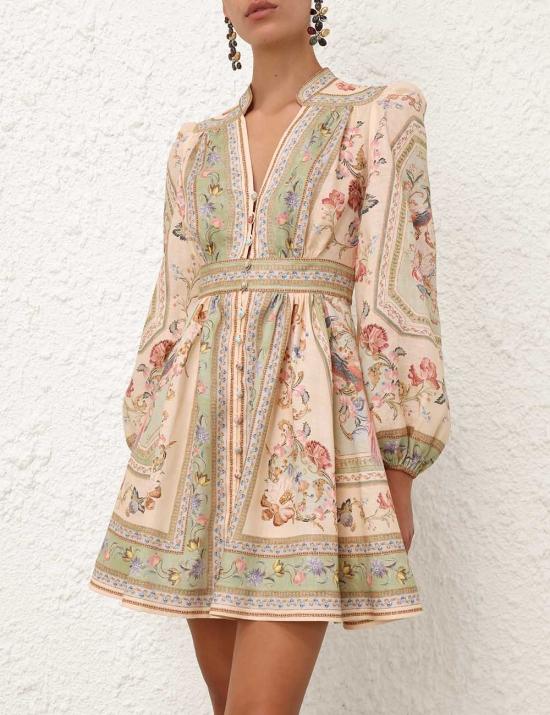 26FW 짐머만 미디 원피스 0932DSS264SATF GREEN - ZIMMERMANN