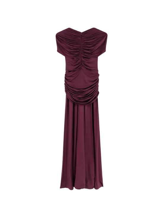 26FW 셀프 포트레이트 롱 원피스 PF26098MBUBURGUNDY ROSSO - SELF PORTRAIT