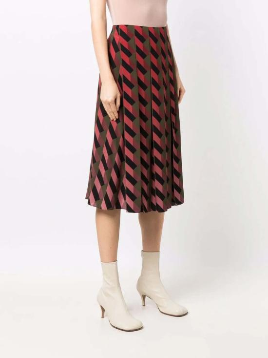 살바토레 페라가모 미디 스커트 페라가모  레드 - SALVATORE FERRAGAMO