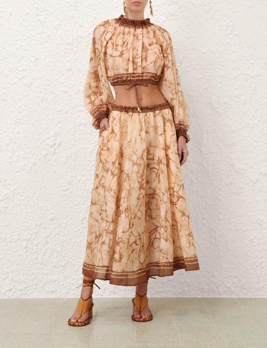 26FW 짐머만 롱 스커트 8075SSS262CHTD BEIGE - ZIMMERMANN