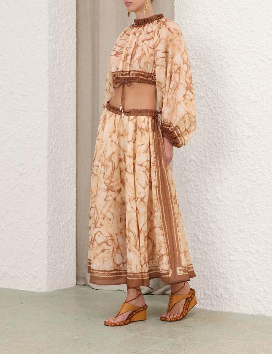26FW 짐머만 롱 스커트 8075SSS262CHTD BEIGE - ZIMMERMANN