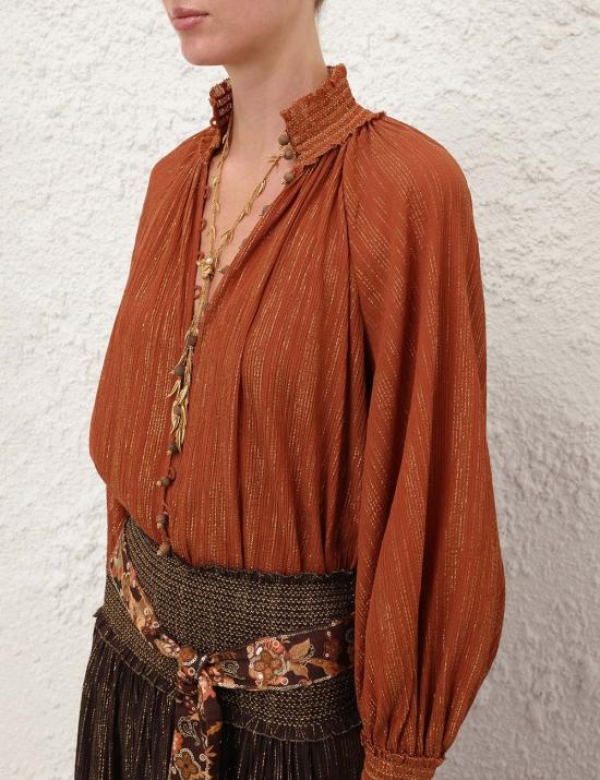 26FW 짐머만 블라우스 9005TSS261TAN MARRONE - ZIMMERMANN
