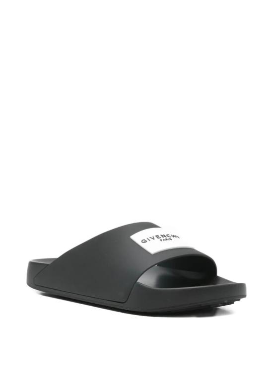 26FW 지방시 러버 라벨 슬라이드 뮬 BH302MH1XL001 NERO - GIVENCHY