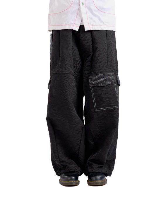  FORTUNE WWD 스트레이트 팬츠 포춘 Wwd 스티치드 스루 카고  블랙 - OTHER BRANDS