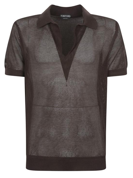 26SS 톰포드 폴로 티셔츠 KPS040YMC046ECC Brown