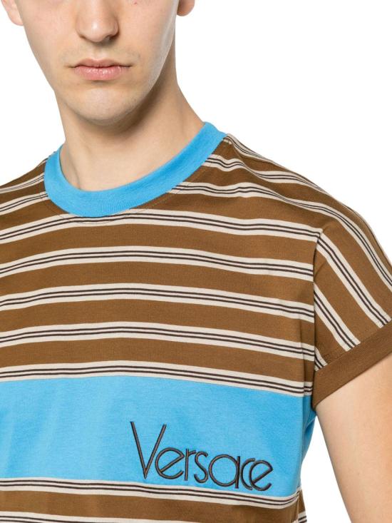 26FW 베르사체 반팔 티셔츠 10255111A184396N630 BROWN - VERSACE