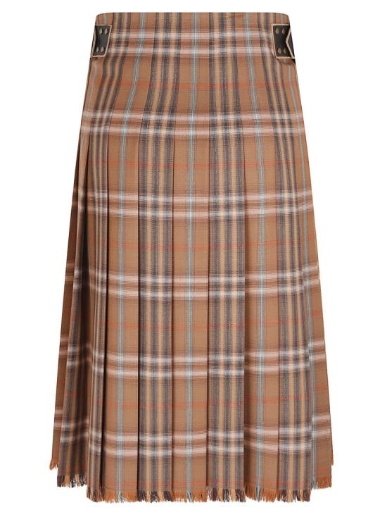 26SS 버버리 체크 울 킬트 8113987 C4032 Brown - BURBERRY