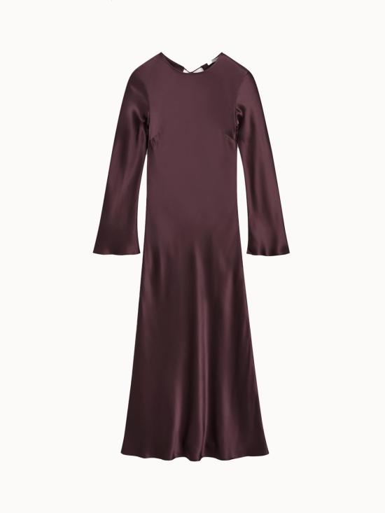  바이말렌비거 롱 원피스 By Malene Birger Parisa 실크 맥시 드레스 Aubergine