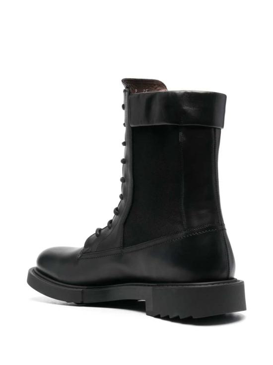  살바토레 페라가모 부츠 페라가모 레이스업 가죽 컴뱃  020953756557 블랙 - SALVATORE FERRAGAMO