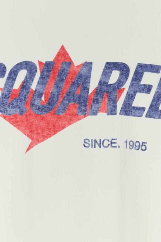  디스퀘어드2 반팔 티셔츠 Dsquared2 코튼 오버사이즈 티셔츠 화이트 - DSQUARED2