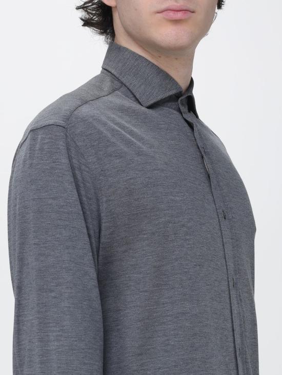26FW 브루넬로 쿠치넬리 스프레드 칼라 경량 저지 셔츠 MH8366686 C572 Grey - BRUNELLO CUCINELLI