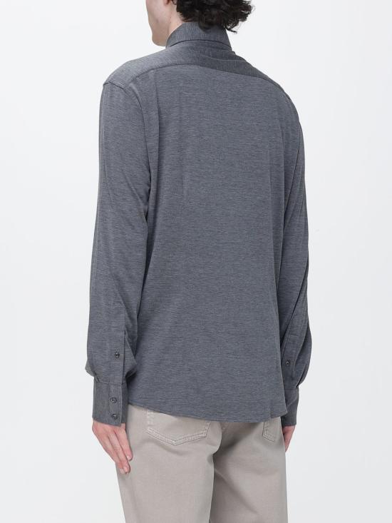 26FW 브루넬로 쿠치넬리 스프레드 칼라 경량 저지 셔츠 MH8366686 C572 Grey - BRUNELLO CUCINELLI