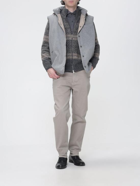 26FW 브루넬로 쿠치넬리 스프레드 칼라 경량 저지 셔츠 MH8366686 C572 Grey - BRUNELLO CUCINELLI