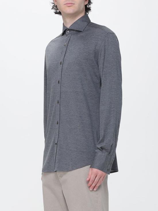 26FW 브루넬로 쿠치넬리 스프레드 칼라 경량 저지 셔츠 MH8366686 C572 Grey - BRUNELLO CUCINELLI