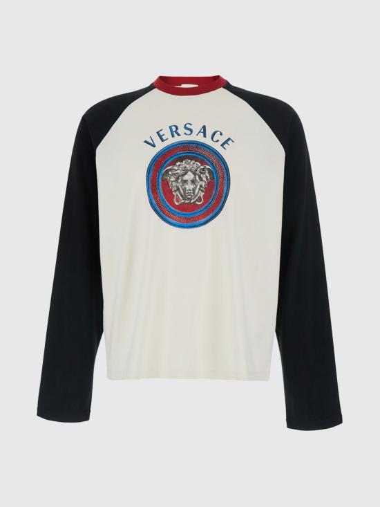26FW 베르사체 긴팔 티셔츠 10255961A18502 2W0K0 White - VERSACE
