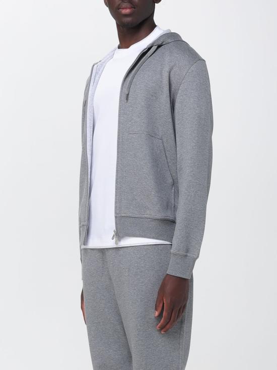 26FW 브루넬로 쿠치넬리 더블 페이스 스웨트 집업 후디 MM8319069G C1253 Grey 1 - BRUNELLO CUCINELLI