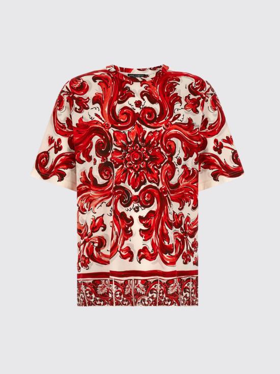 26FW 돌체앤가바나 반팔 티셔츠 G8PN9TII7KO ID5DQ Red - DOLCE & GABBANA