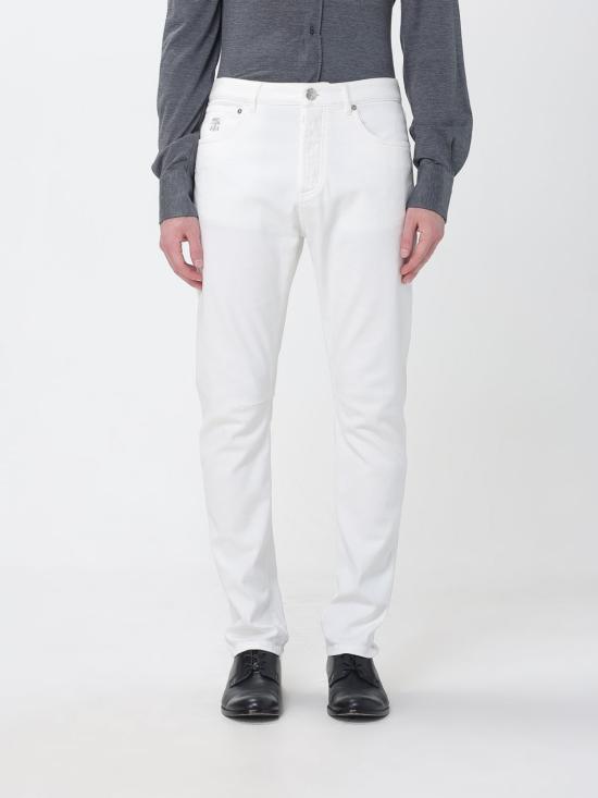 26SS 브루넬로 쿠치넬리 데님 팬츠 M277PX1290 C7210 White