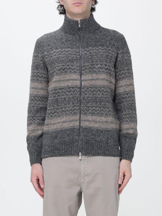 26FW 브루넬로 쿠치넬리 집업 니트 MTF710016 CTR58 Charcoal
