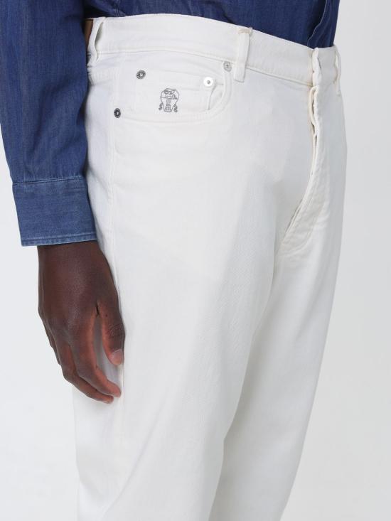 26FW 브루넬로 쿠치넬리 데님 팬츠 M277PO2090 C2200 White - BRUNELLO CUCINELLI