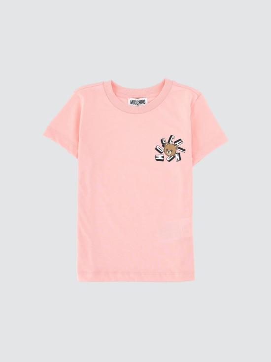 26SS [키즈] 모스키노 티셔츠 HUM05OLAA03 50209 Pink