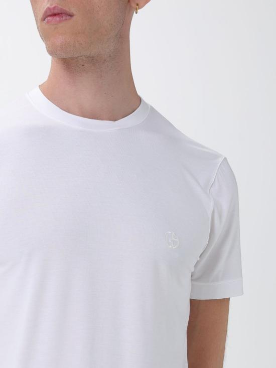 26FW 조르지오 아르마니 반팔 티셔츠 3GST52SJP4Z U090 White - GIORGIO ARMANI