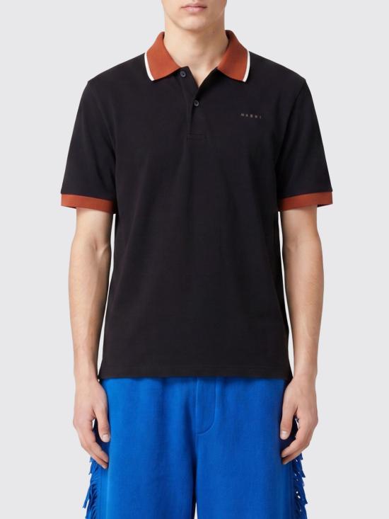 26FW 마르니 폴로 티셔츠 POJY0002LSUTC688 00N99 Black