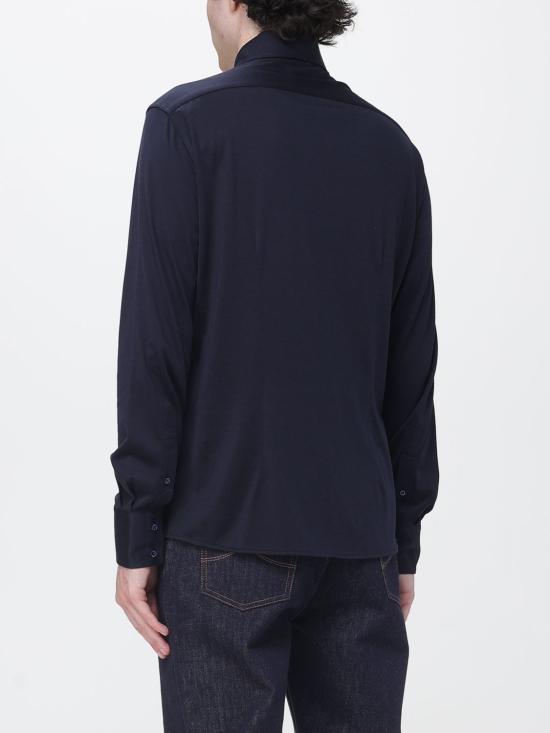 26FW 브루넬로 쿠치넬리 스프레드 칼라 경량 저지 셔츠 MH8366686 C4425 Blue - BRUNELLO CUCINELLI
