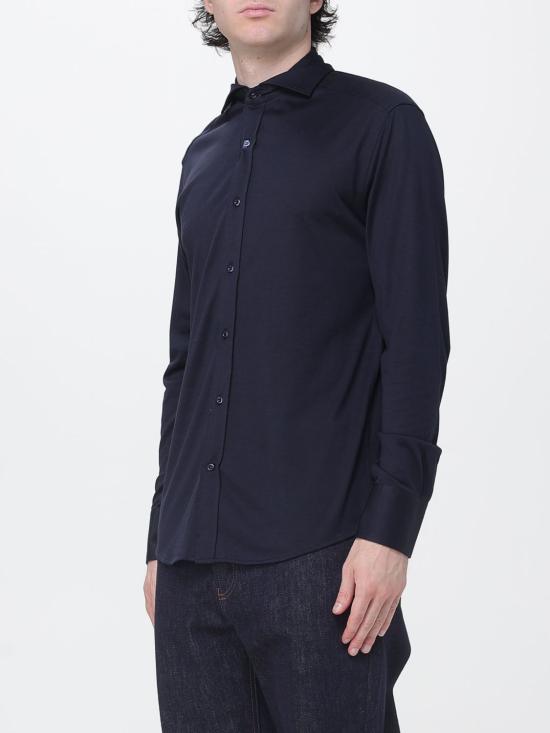 26FW 브루넬로 쿠치넬리 스프레드 칼라 경량 저지 셔츠 MH8366686 C4425 Blue - BRUNELLO CUCINELLI