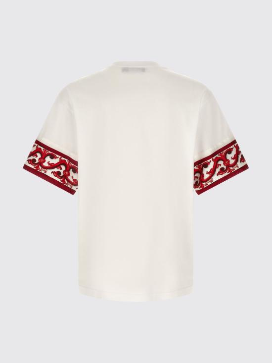 26FW 돌체앤가바나 마졸리카 프린트 코튼 티셔츠 G8SB2TG7P5H I15DQ White - DOLCE & GABBANA