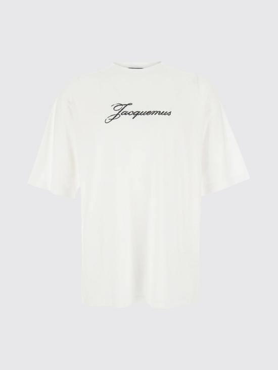 26FW 자크뮈스 로고 프린트 장식 티셔츠 TSM00639AJ00289 100 White - JACQUEMUS