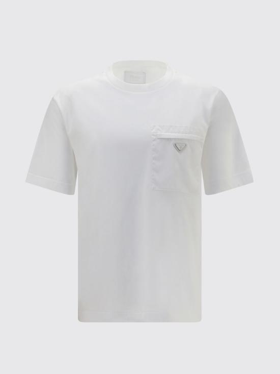 26SS 프라다 리나일론 저지 티셔츠 UJN66111CK F0009 White