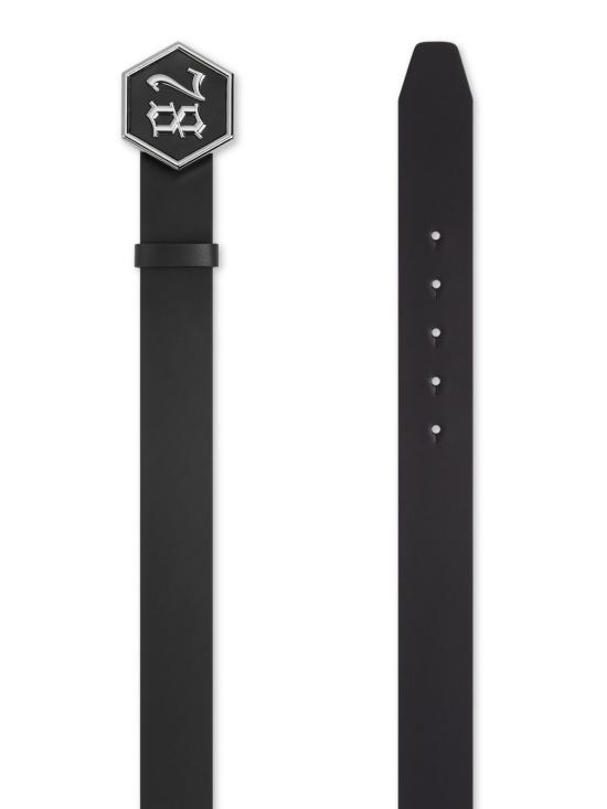 26SS 필립 플레인 가죽 벨트 FAAAMVA0702PLE010N 0291 Black - PHILIPP PLEIN