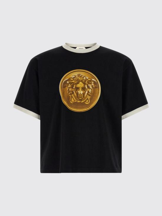 26FW 베르사체 반팔 티셔츠 10260931A18735 1B000 Black - VERSACE