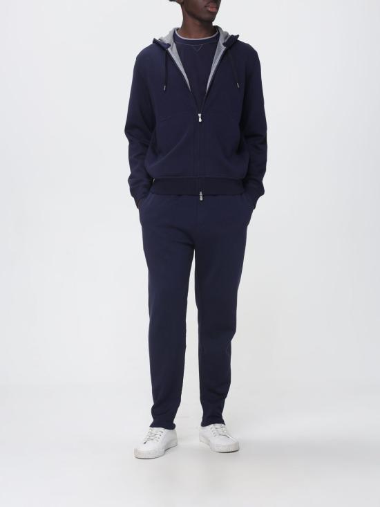 26FW 브루넬로 쿠치넬리 레이어링 코튼 저지 크루넥 티셔츠 M0B137451G CB422 Navy - BRUNELLO CUCINELLI