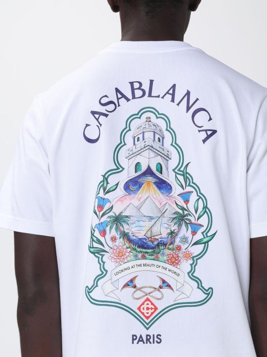 26FW 카사블랑카 반팔 티셔츠 MPF26JTS001 01 White 1 - CASABLANCA