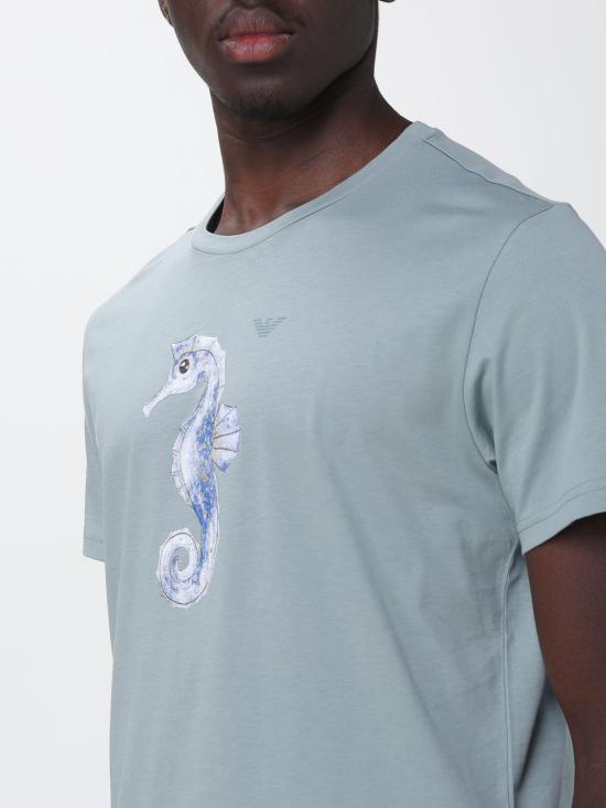 26SS 엠포리오 아르마니 반팔 티셔츠 EM000574AF20447 F9029 Gnawed Blue - EMPORIO ARMANI