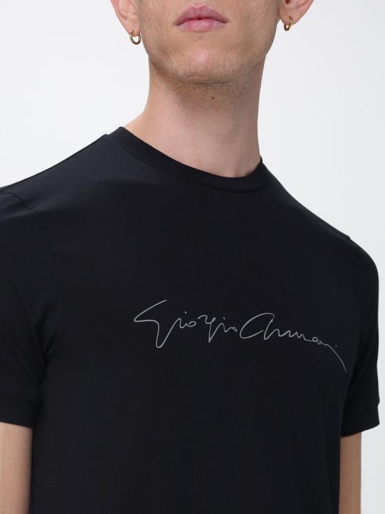 26FW 조르지오 아르마니 반팔 티셔츠 6GST56SJP4Z UC99 Black - GIORGIO ARMANI