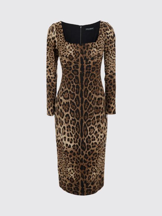26FW 돌체앤가바나 롱 원피스 F6TYGTFSRKI HY13M Brown - DOLCE & GABBANA