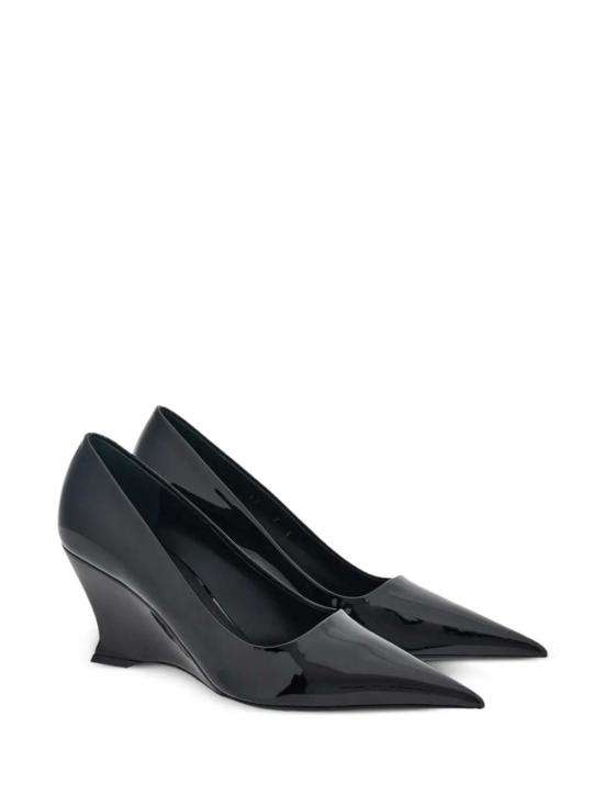  살바토레 페라가모 힐/펌프스 페라가모 70mm 웨지힐 가죽 펌프스 블랙 - SALVATORE FERRAGAMO