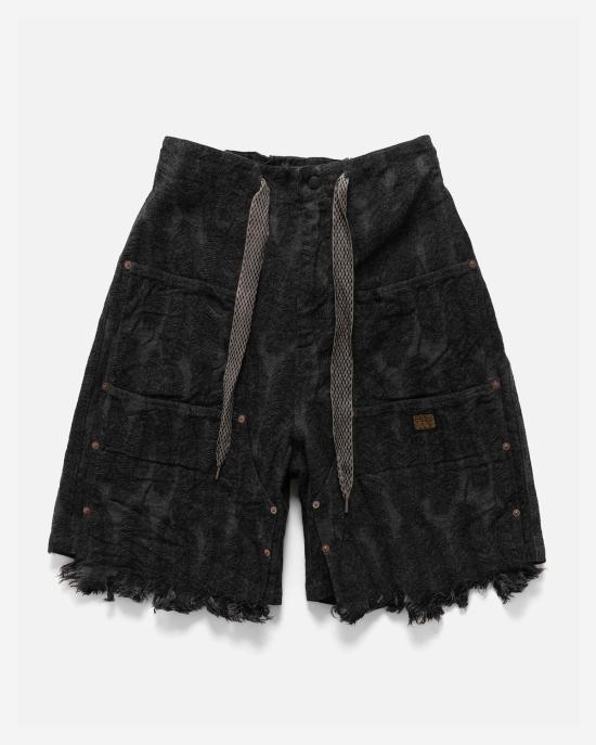  캐피탈 숏팬츠 Kapital 12oz Magpie 데님 무릎 길이 편안한 반바지