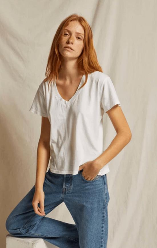  퍼펙트 화이트 티 반팔 티셔츠 헨드릭스 박시 브이넥 티셔츠 - PERFECT WHITE TEE