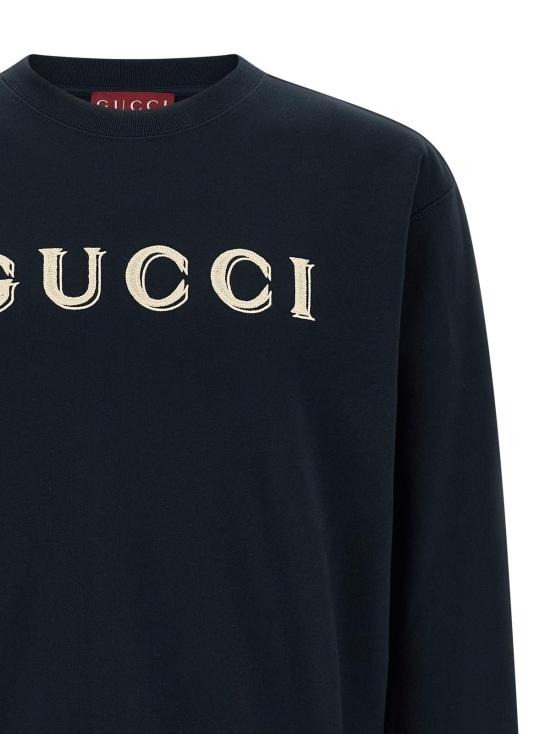  구찌 긴팔 티셔츠 코튼 스웨트셔츠 블루 - GUCCI