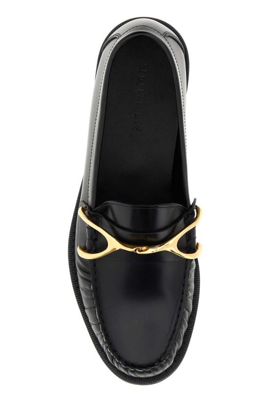  알렉산더 맥퀸 로퍼 가죽 위시본  블랙 - ALEXANDER MCQUEEN