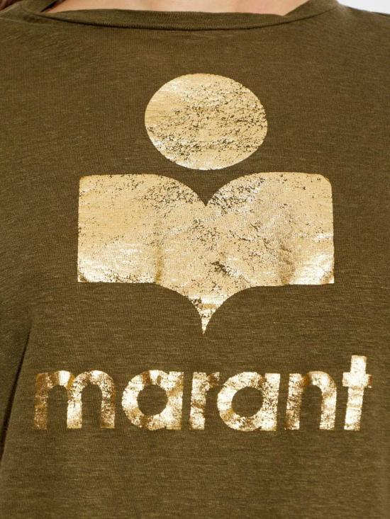 26FW 이자벨마랑에뚜왈 즈웰 로고 티셔츠 즈웰 로고 티셔츠 TS0001FBA1N10E KHGO KHAKI GOLD - ISABEL MARANT ETOILE