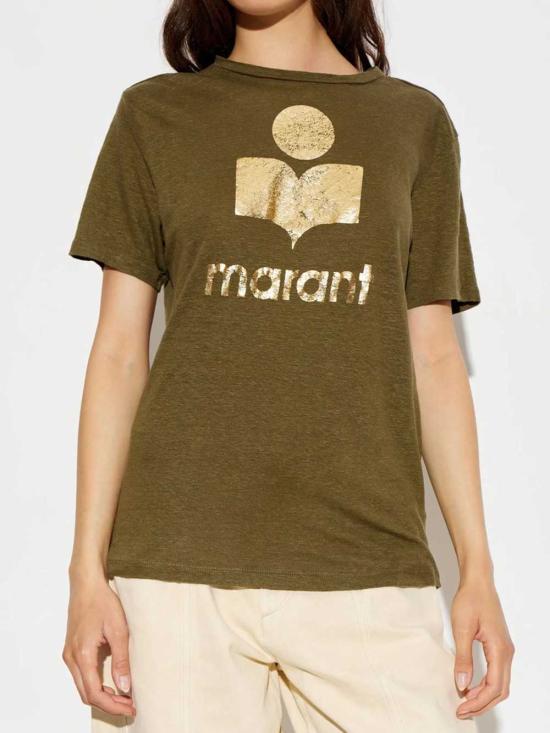 26FW 이자벨마랑에뚜왈 즈웰 로고 티셔츠 즈웰 로고 티셔츠 TS0001FBA1N10E KHGO KHAKI GOLD - ISABEL MARANT ETOILE
