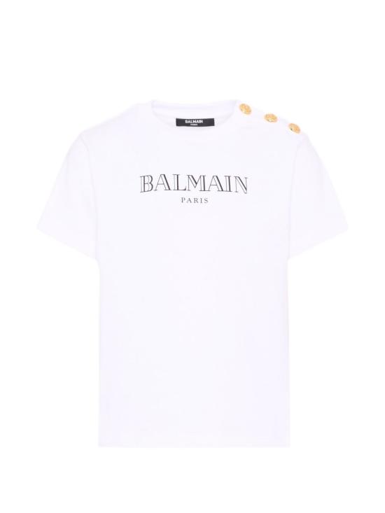 26FW [키즈] 발망 티셔츠 BZ8H51 Z3672100NE Bianco