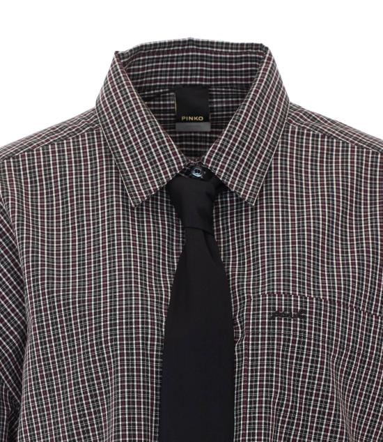 26FW 핑코 셔츠 107453 A3FQZF6 Nero bianco rosso - PINKO