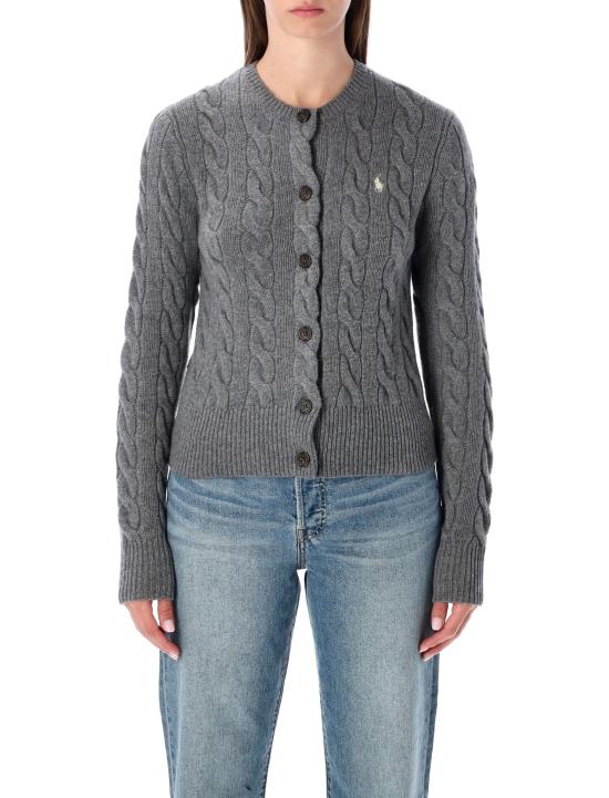 26FW 폴로 랄프로렌 로고 자수 크루넥 가디건 211972104 500 FLANNEL GREY