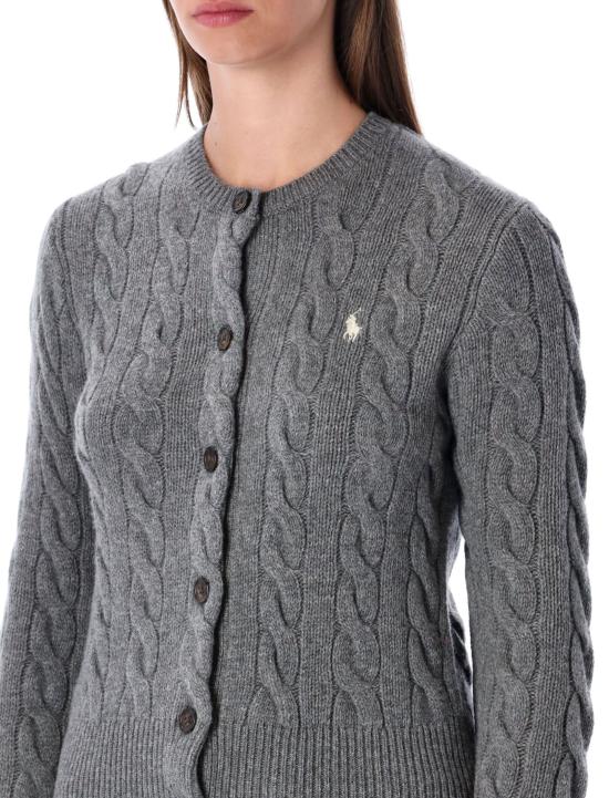 26FW 폴로 랄프로렌 로고 자수 크루넥 가디건 211972104 500 FLANNEL GREY - POLO RALPH LAUREN